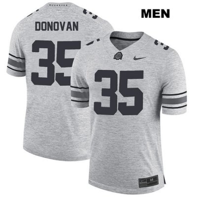 Men's NCAA Ohio State Buckeyes Luke Donovan #35 College Stitched Authentic Nike Gray Football Jersey VD20Y44RF